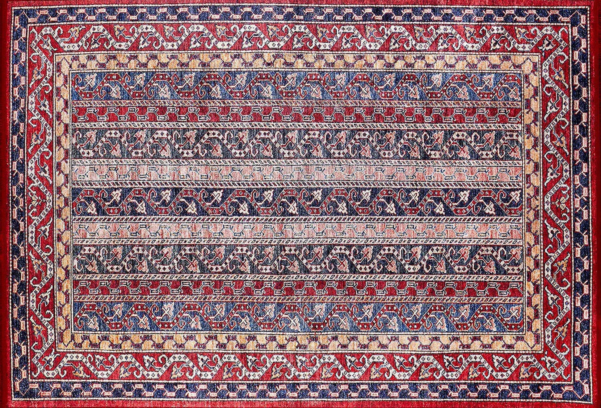 Antik Kırmızı Çizgili Kilim Halı