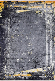 Antrasit Çerçeveli Modern Desen Halı