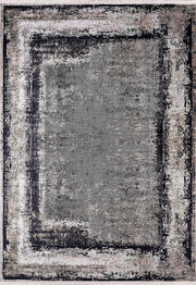 Antrasit Çizgili Koyu Gri Modern Halı