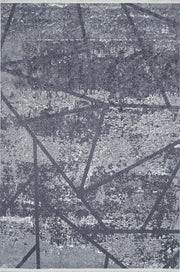 Antrasit Gri Geometrik Çizgili Halı