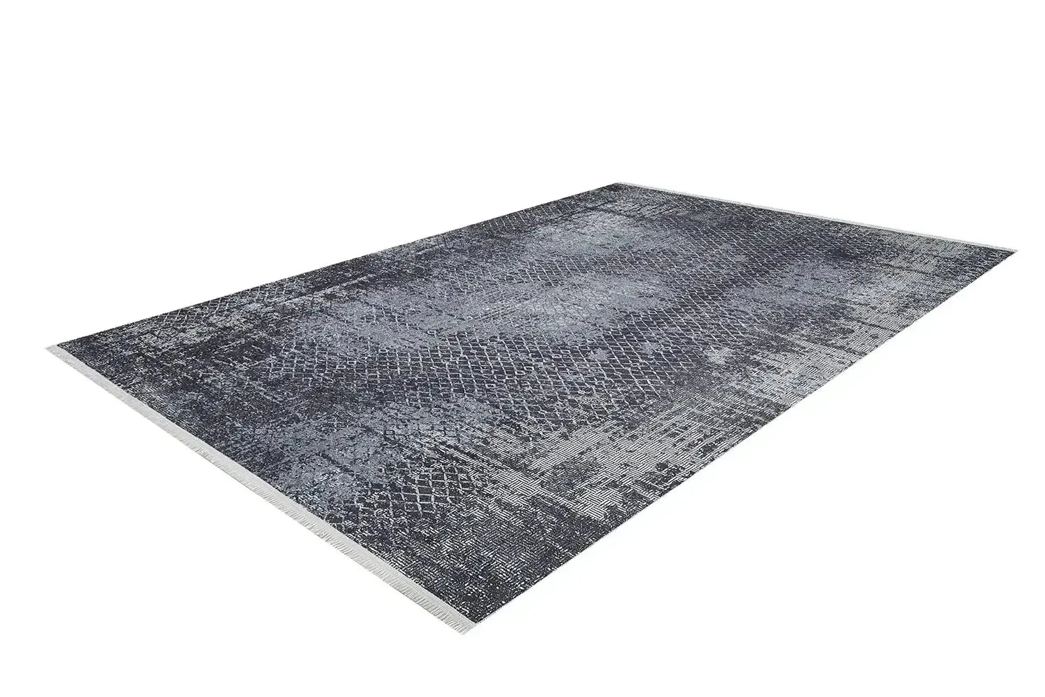 Antrasit Gri Geometrik Desenli Halı