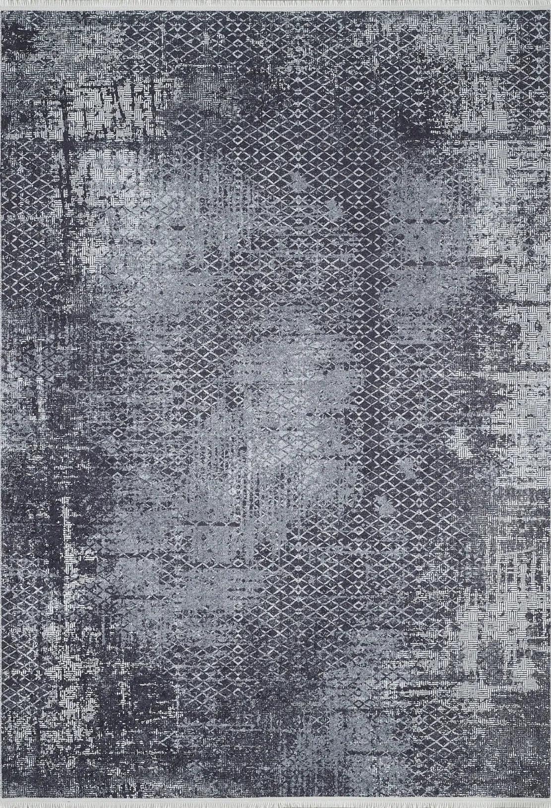 Antrasit Gri Geometrik Desenli Halı
