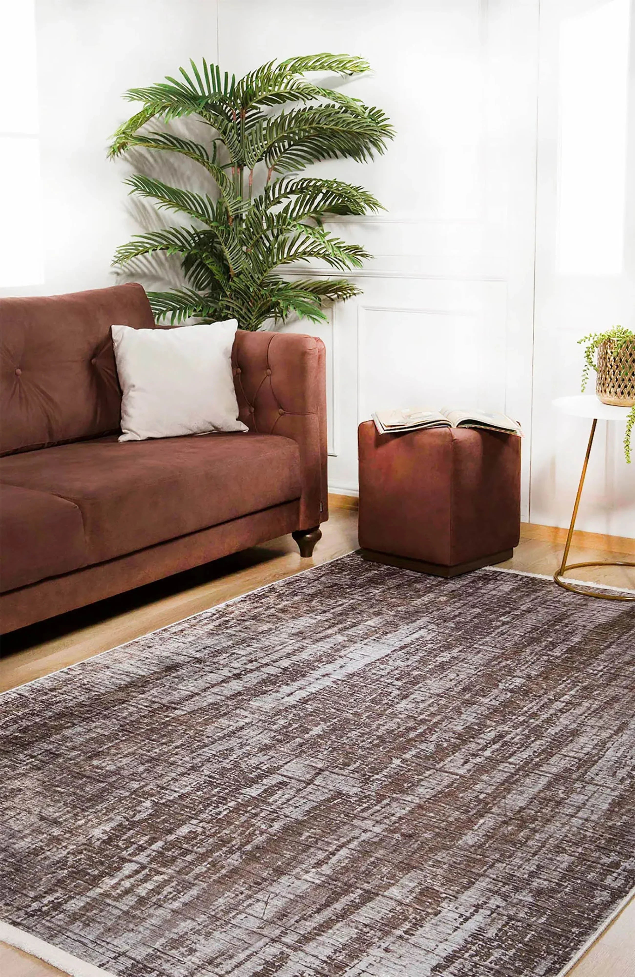 Badem Kahverengi Modern Halı