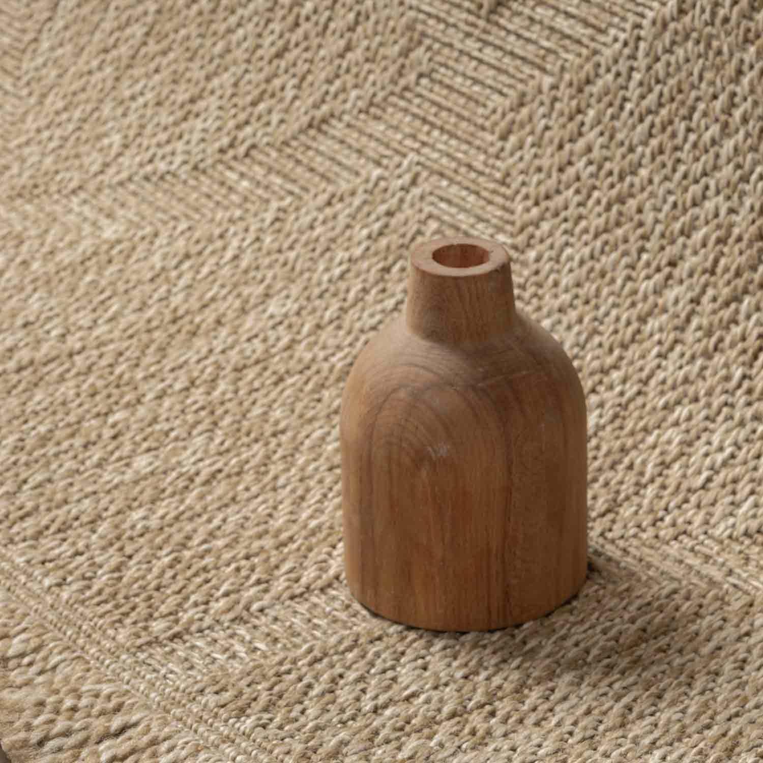 Bej Altıgen Modern Jüt Görünümlü Halı