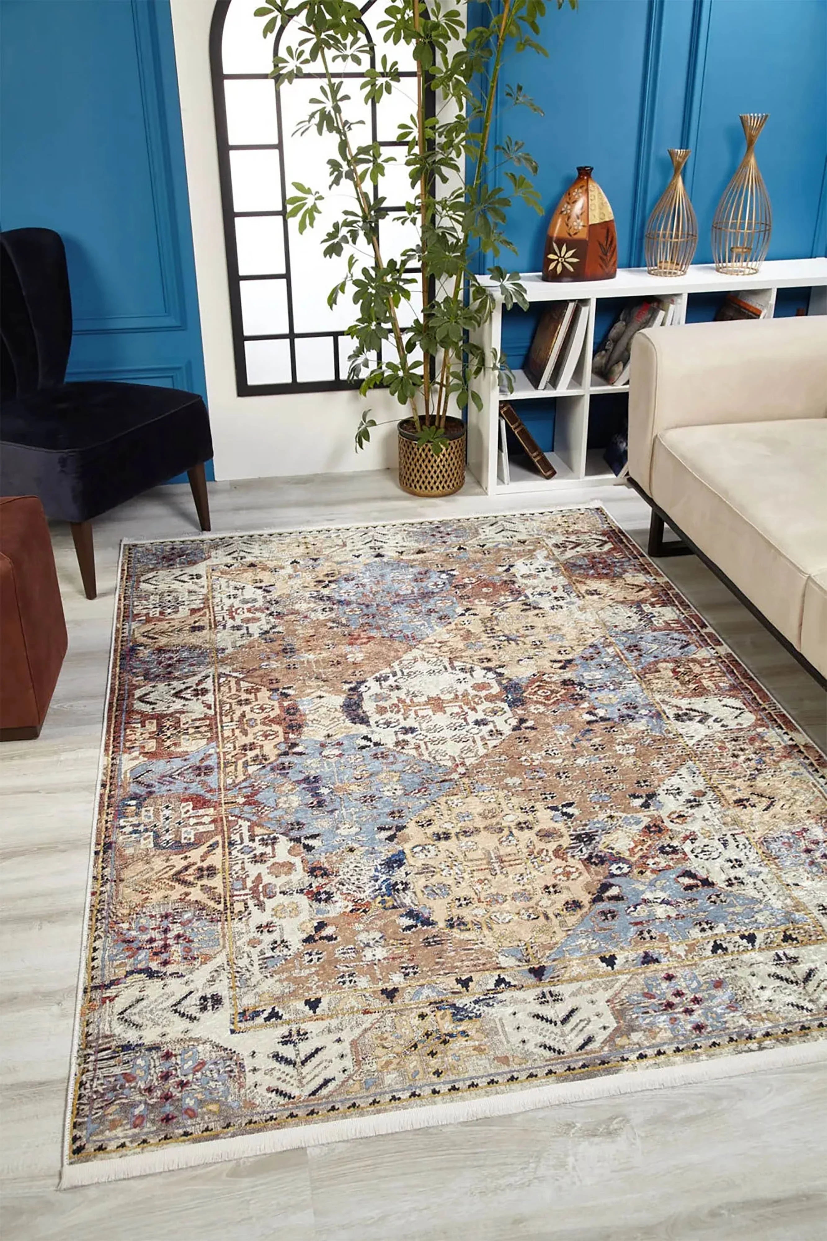 Bej Bohem Modern Halı