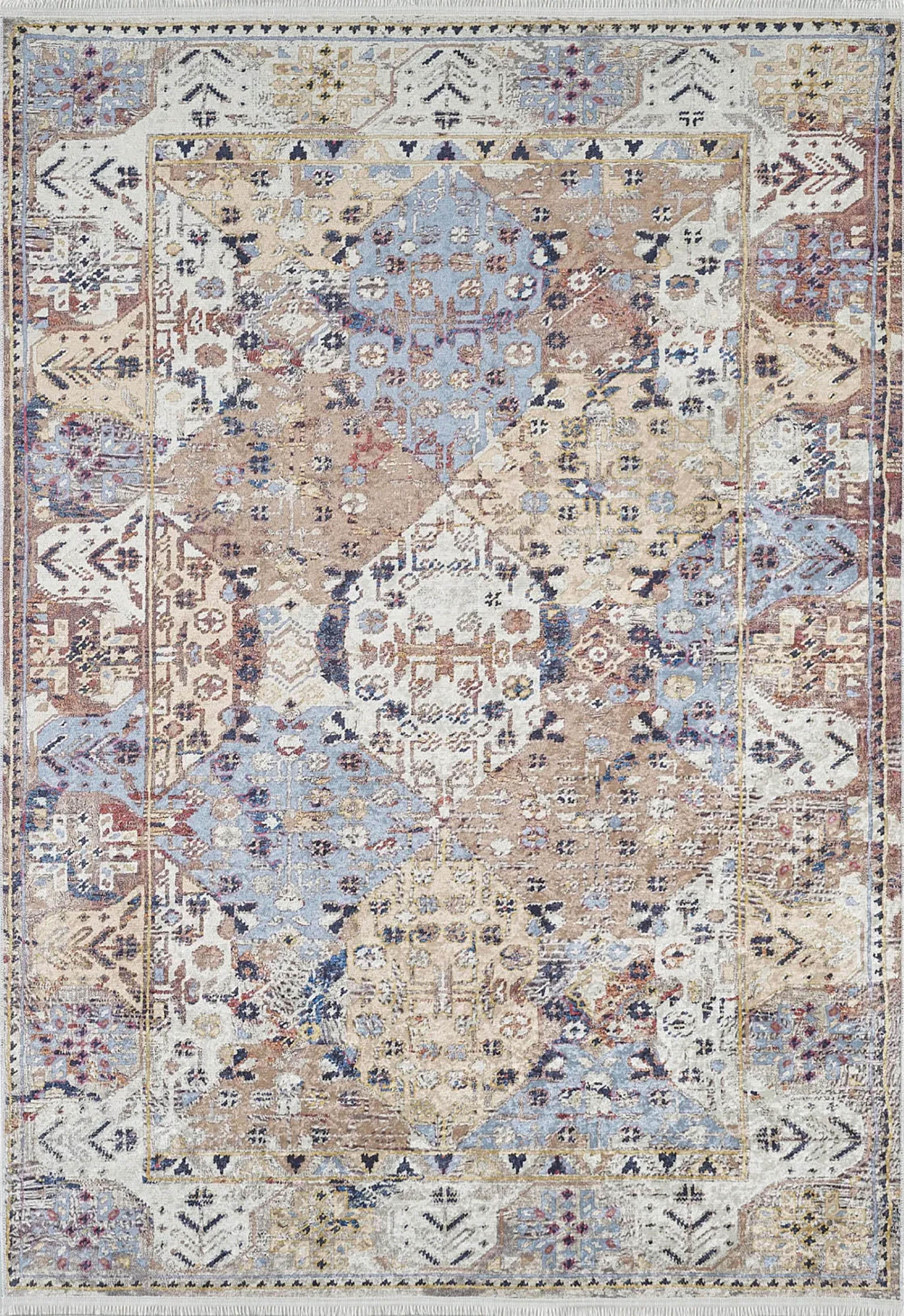 Bej Bohem Modern Halı