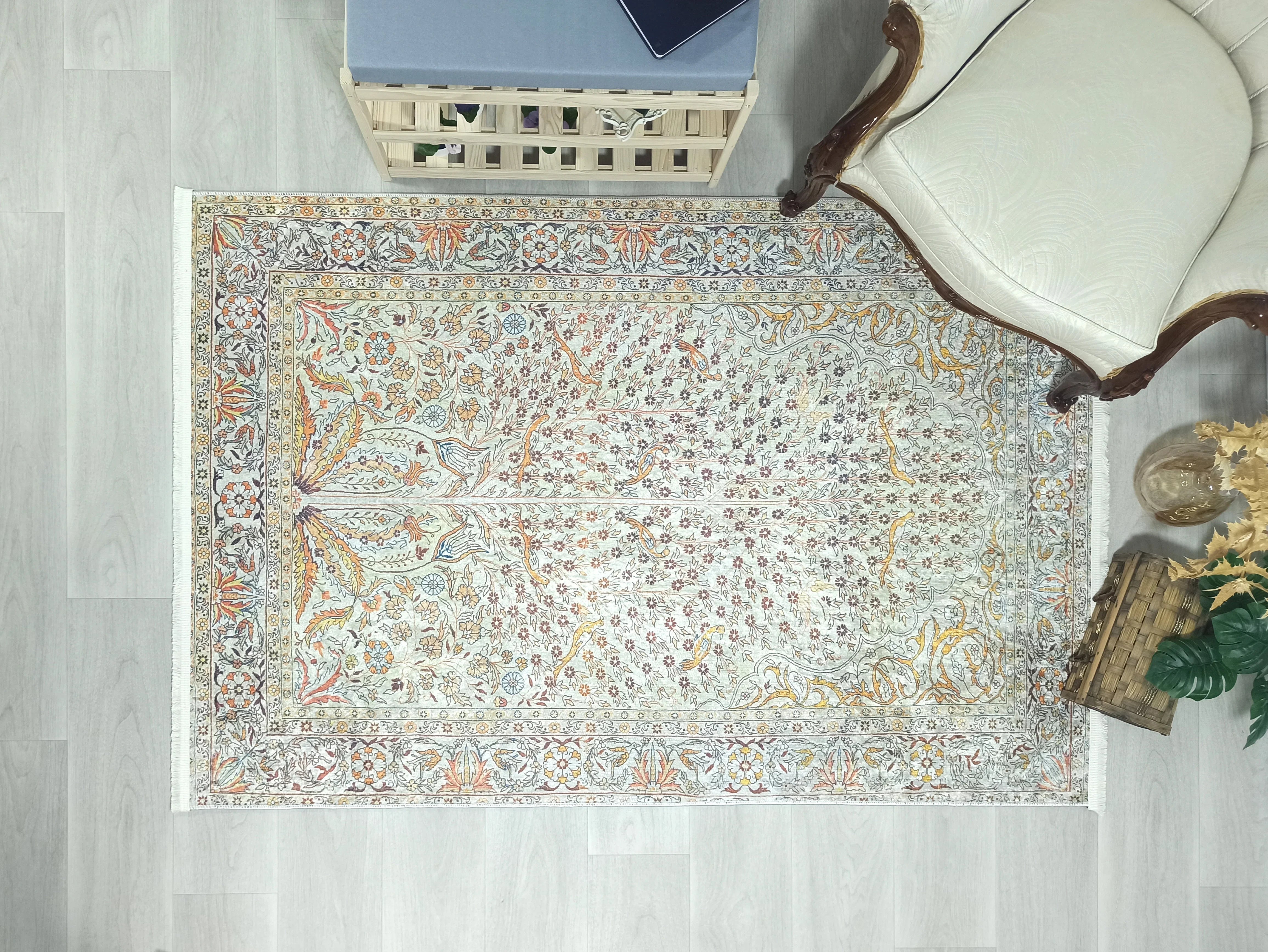 Bej Fildişi Vintage Doğal Halı