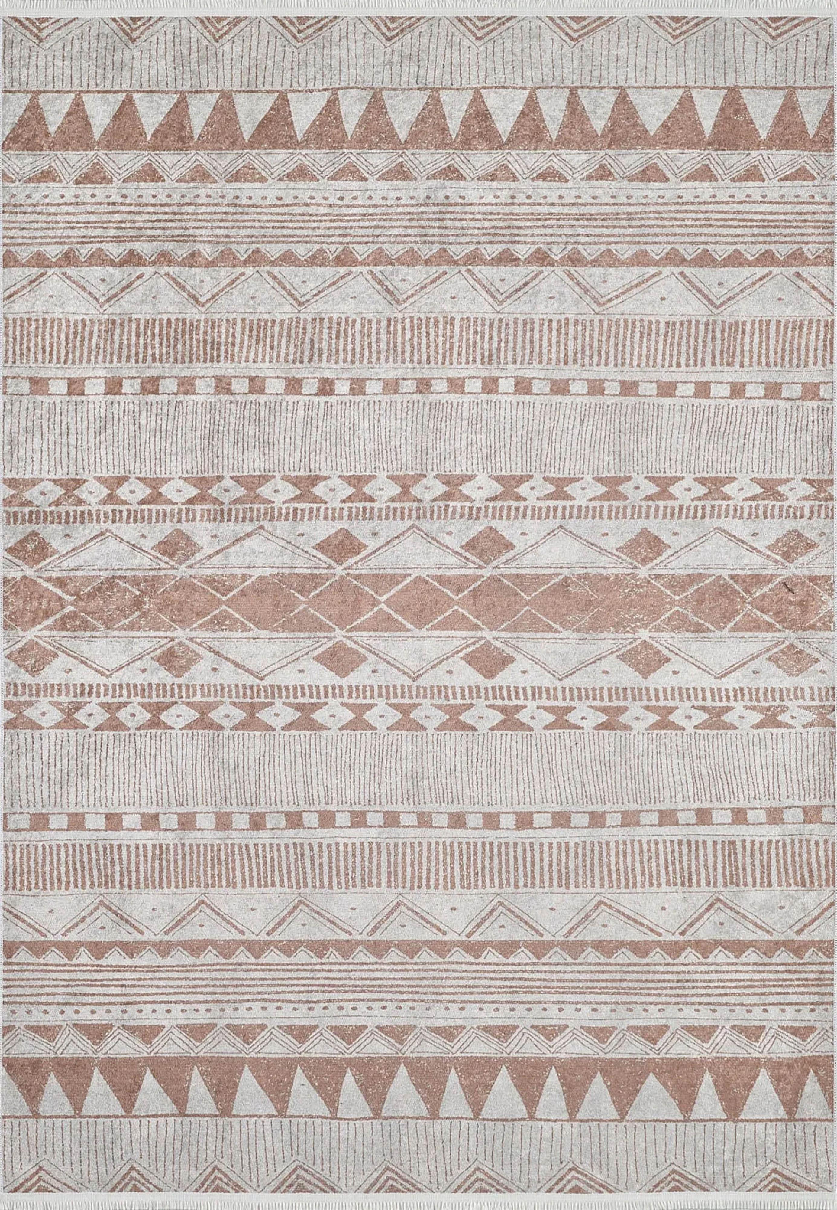 Bej Geometrik Kilim Halı