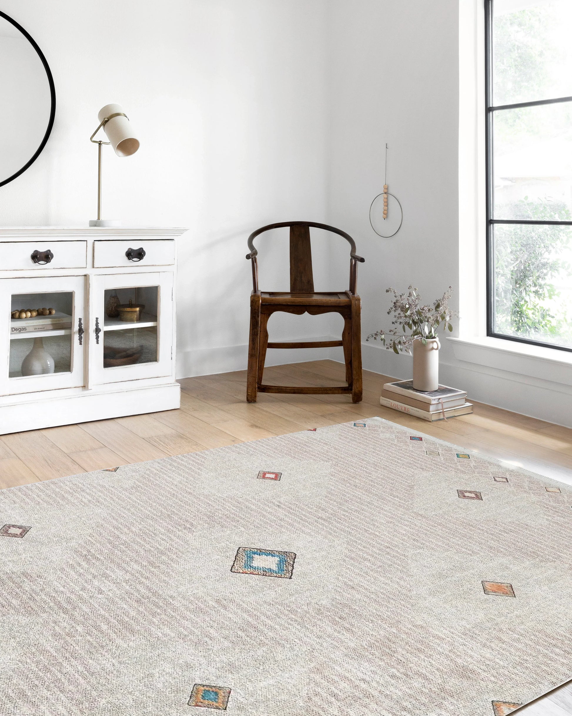 Bej Geometrik Modern Antika Vintage Halı