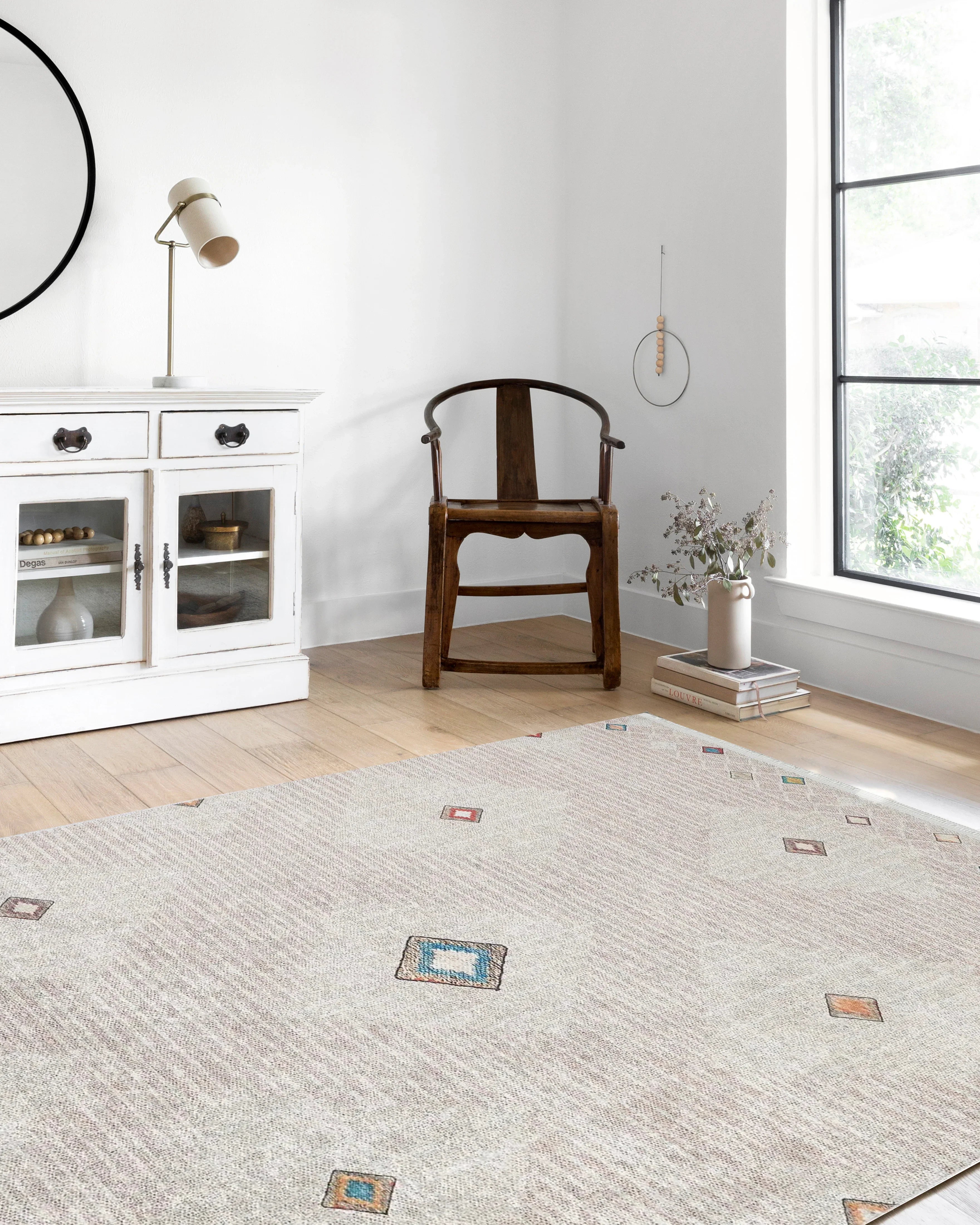 Bej Geometrik Modern Antika Vintage Halı