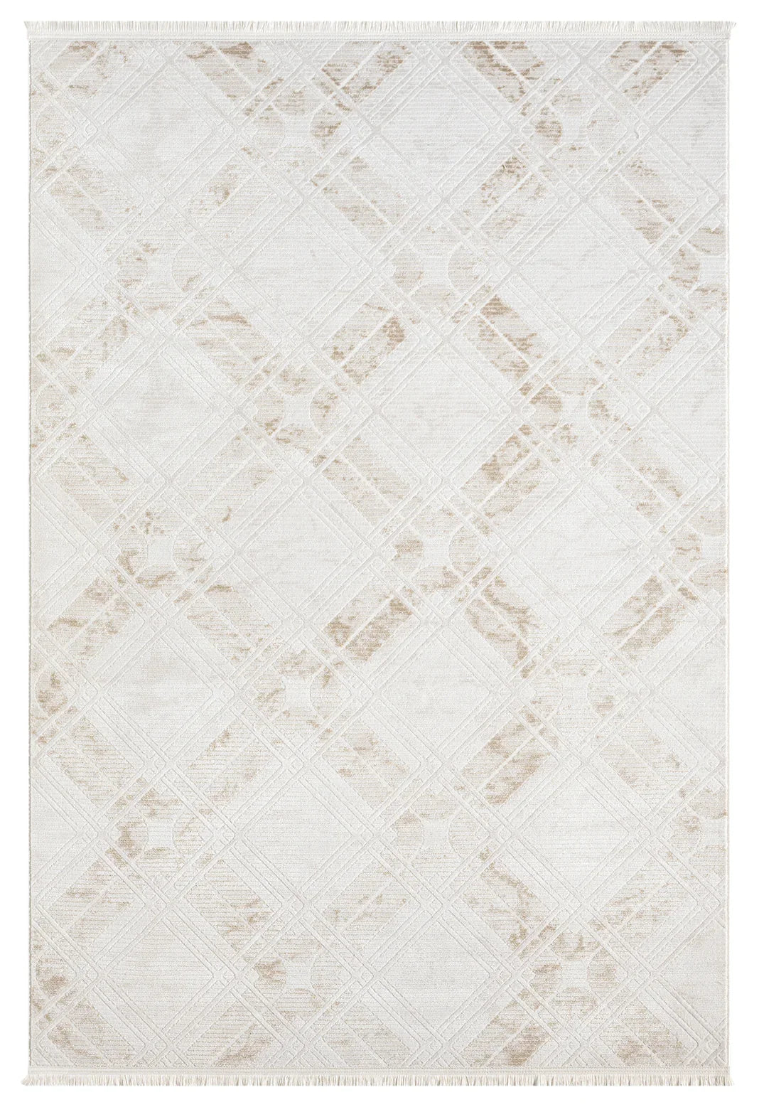 Bej Kahve Baklava Geometrik Modern Halı