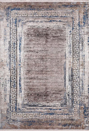 Bej Kahve Yunan Anahtar Desenli Modern Halı