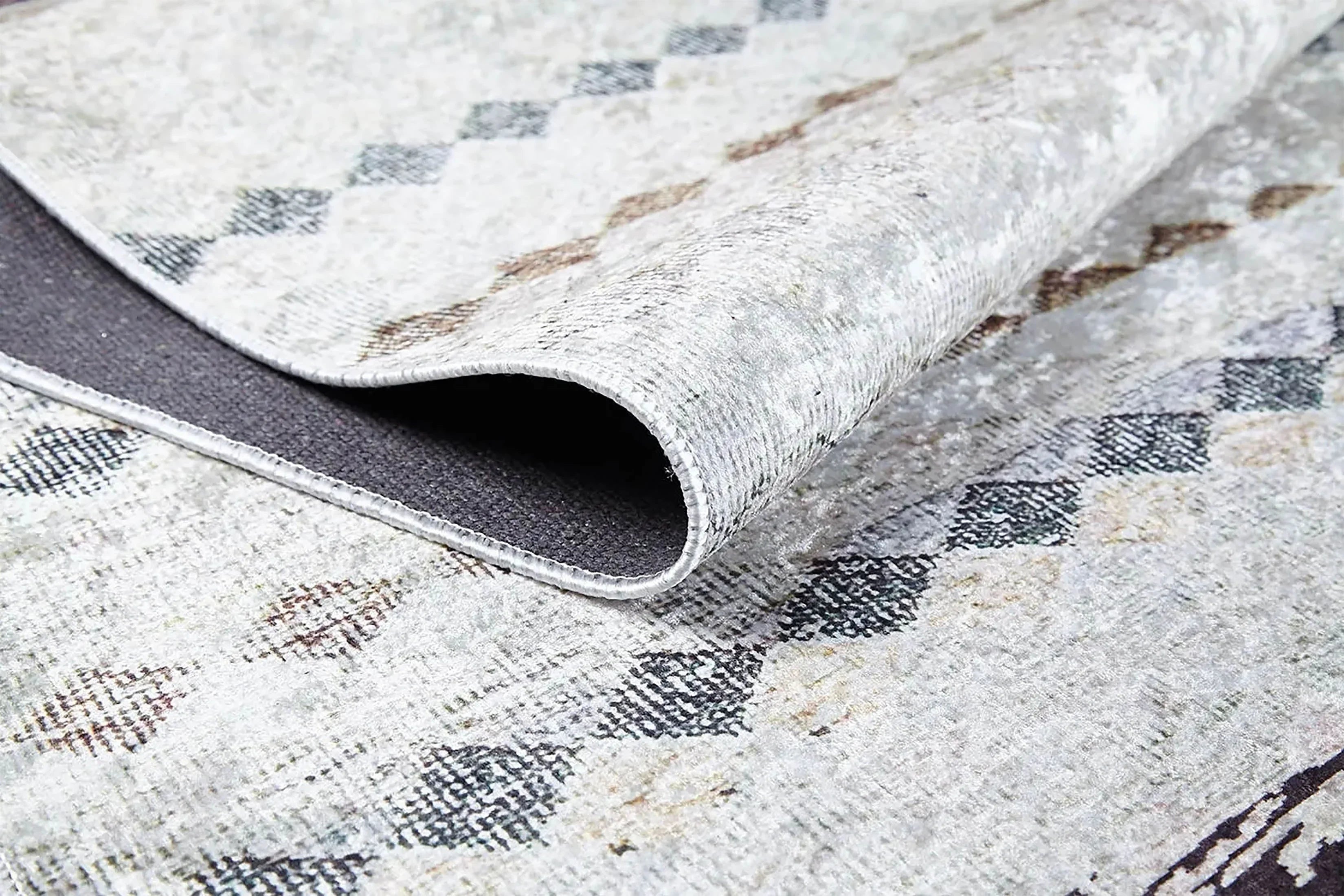 Bej Kahverengi Geometrik Antik Vintage Halı