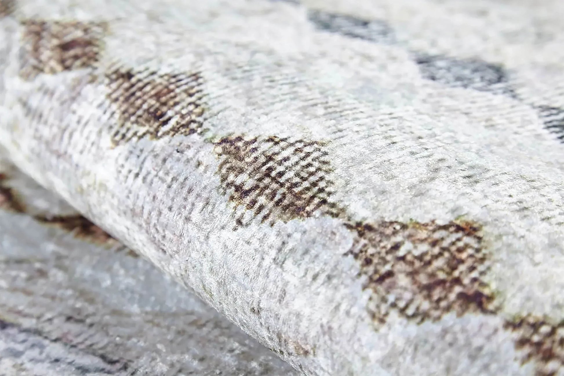 Bej Kahverengi Geometrik Antik Vintage Halı