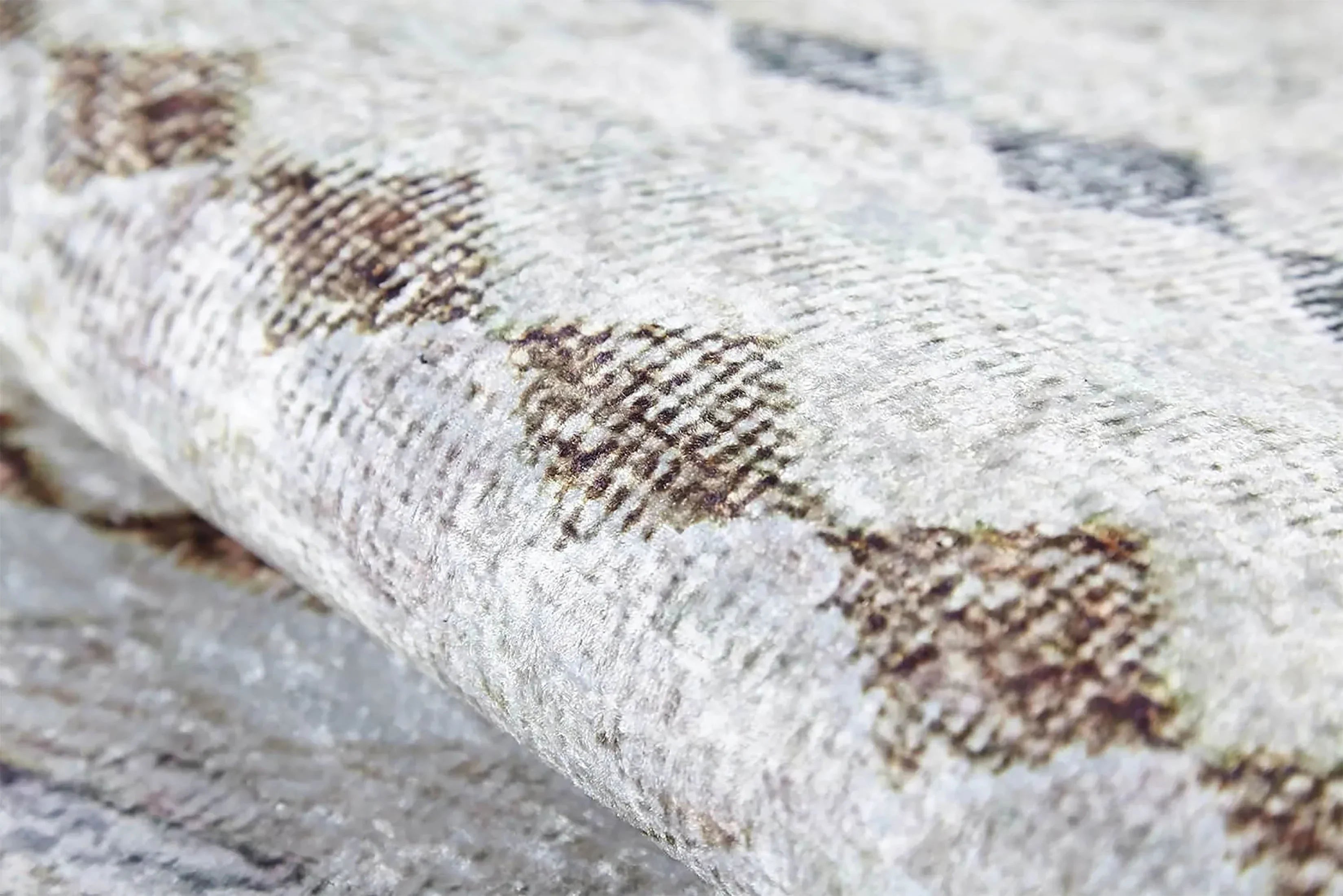 Bej Kahverengi Geometrik Antik Vintage Halı