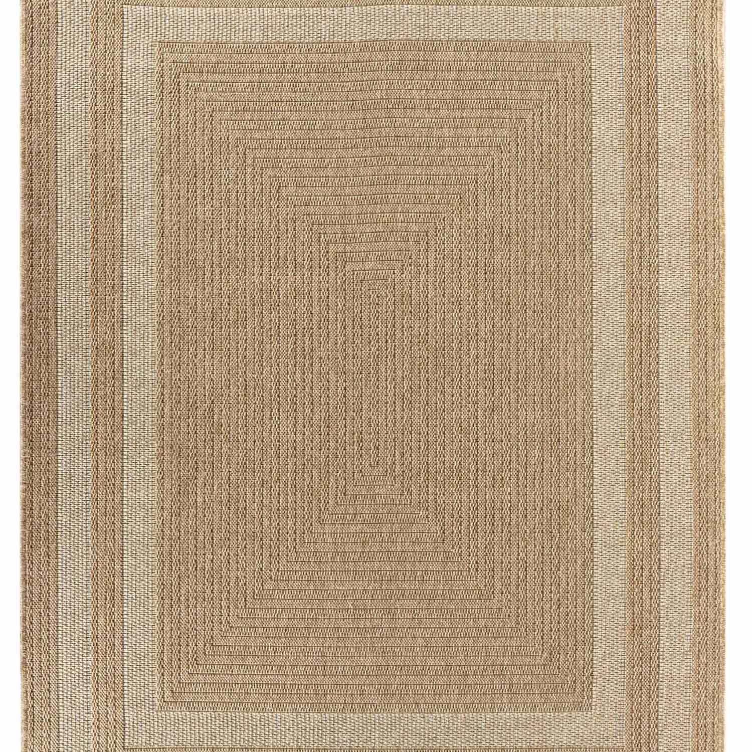 Bej Krem Dikdörtgen Desenli Modern Halı