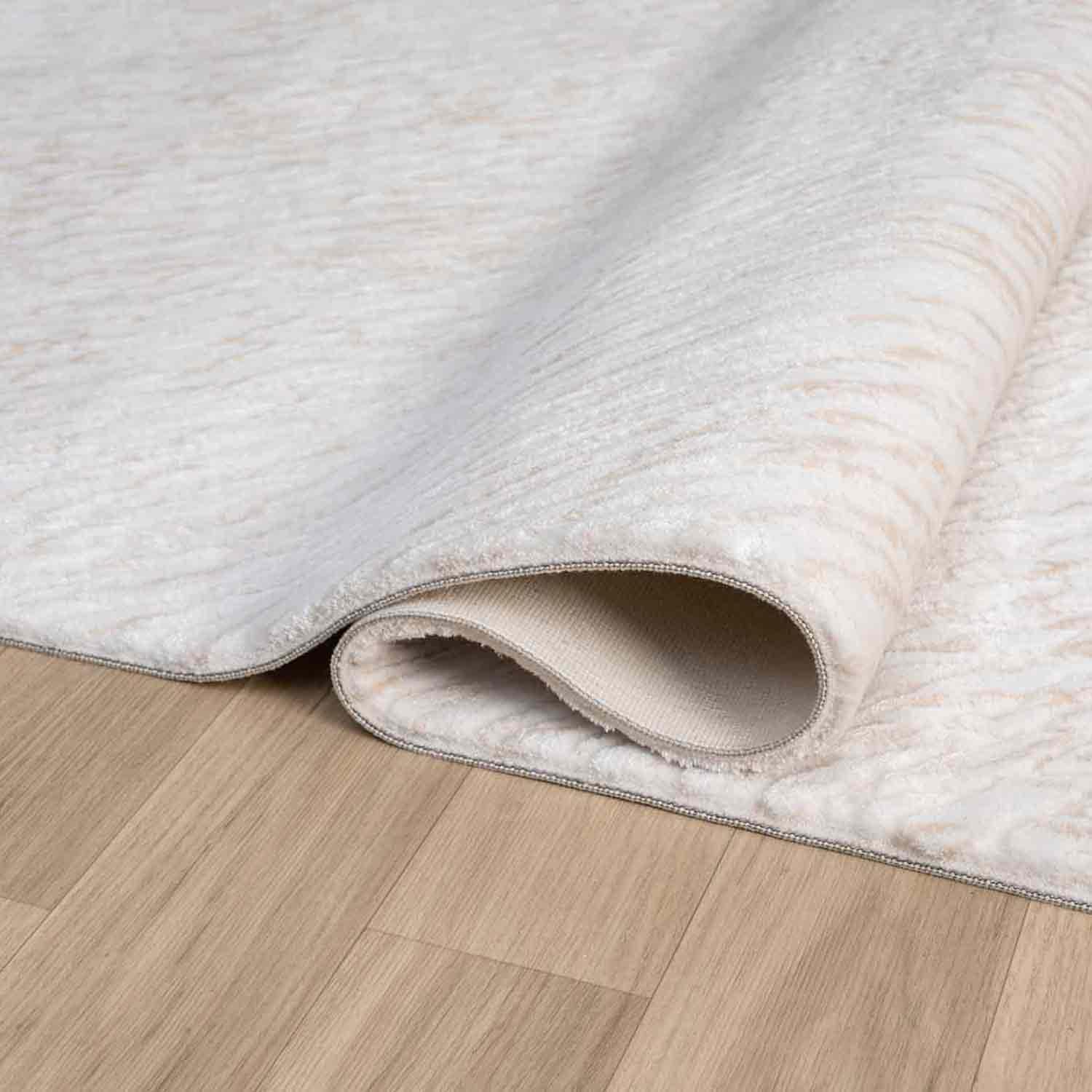 Bej Krem Soyut Çizgili Modern Halı