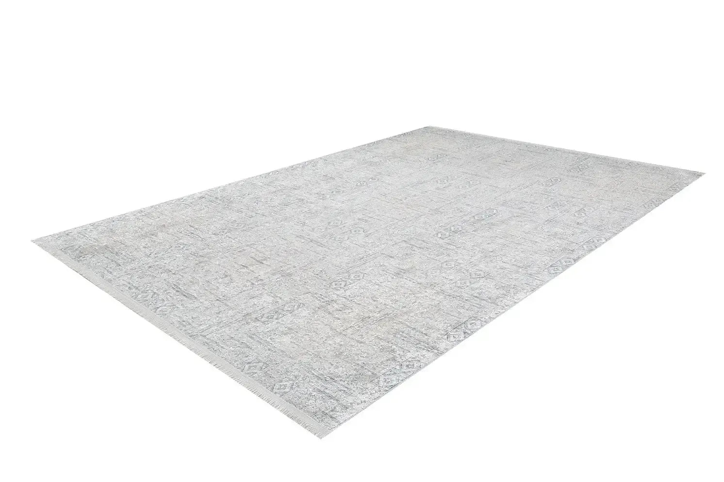 Bej Mavi Minimal Desenli Modern Halı
