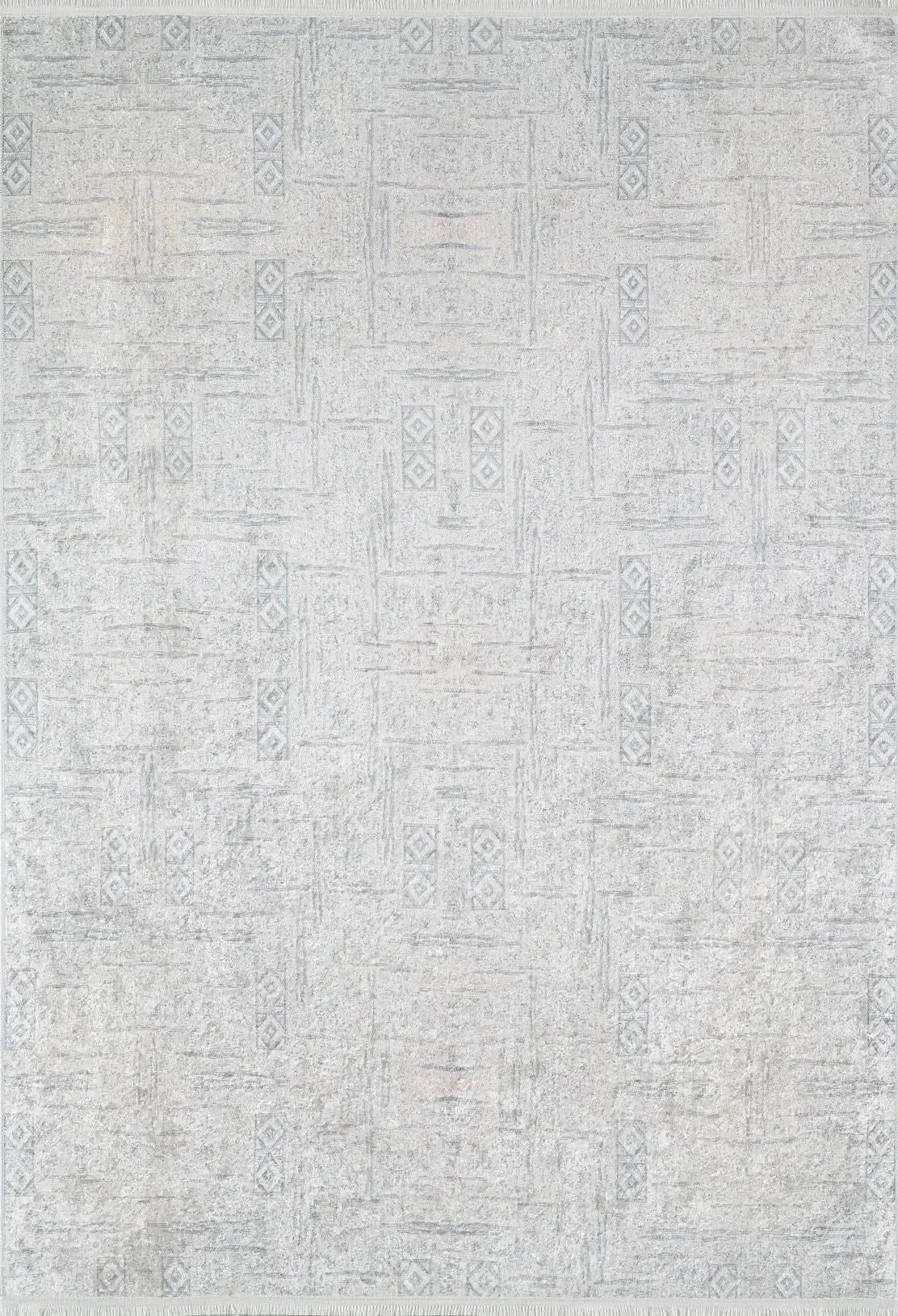 Bej Mavi Minimal Desenli Modern Halı