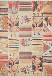Bej Toprak Tonları Patchwork Görünümlü Halı
