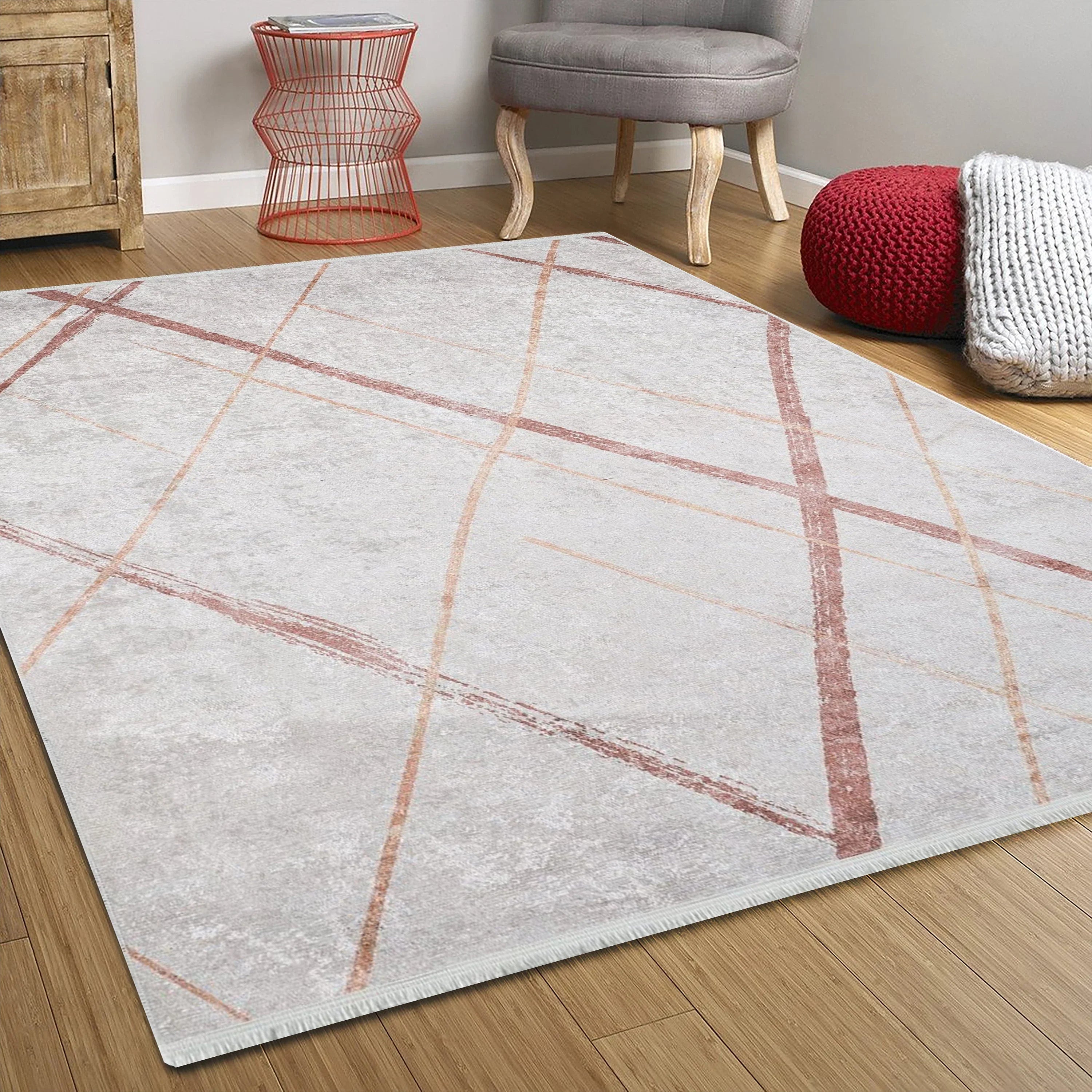 Beyaz Fas Tarzı Kilim Halı