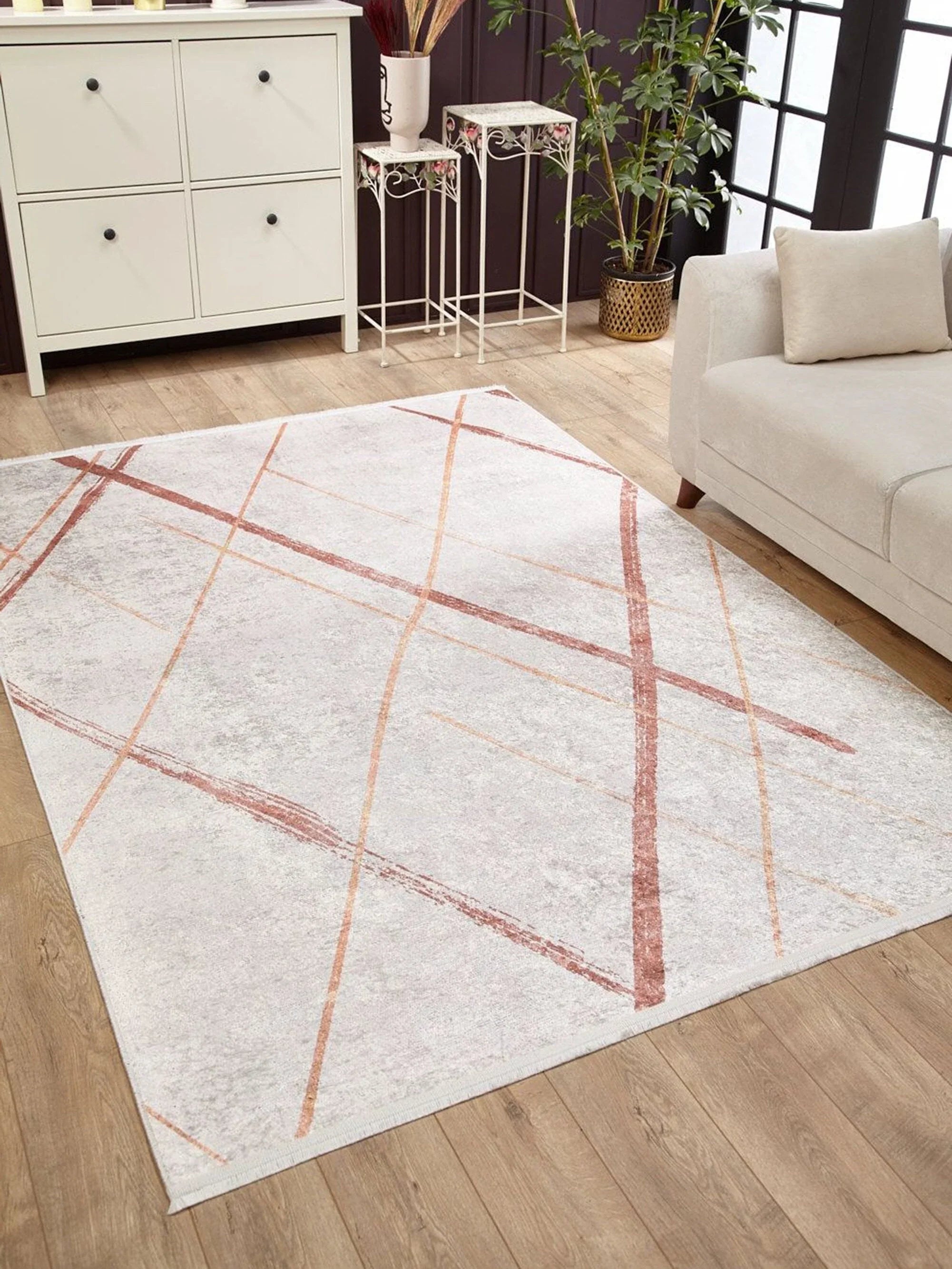 Beyaz Fas Tarzı Kilim Halı