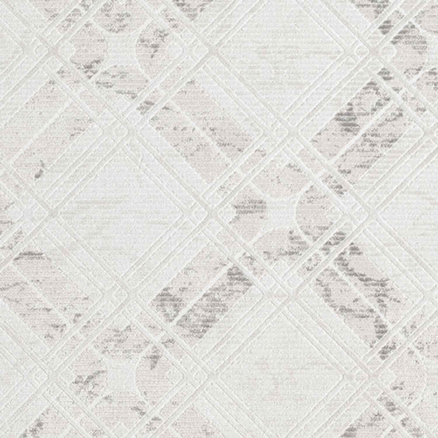 Beyaz Gri Baklava Geometrik Modern Halı