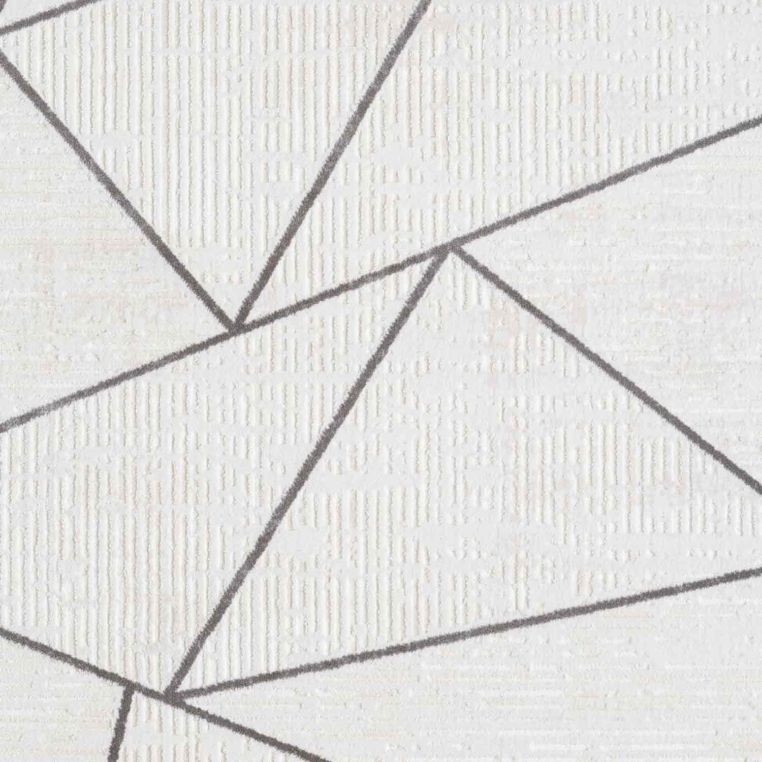 Beyaz Gri Siyah Üçgen Geometrik Modern Halı