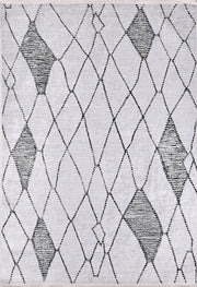 Beyaz Gri Soyut Baklava Desenli İskandinav Modern Halı