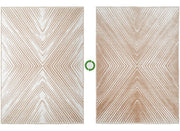 Çift Taraflı Bej ve Krem Modern İskandinav Geometrik Desen Halı - OUTLET - BEJHALOU