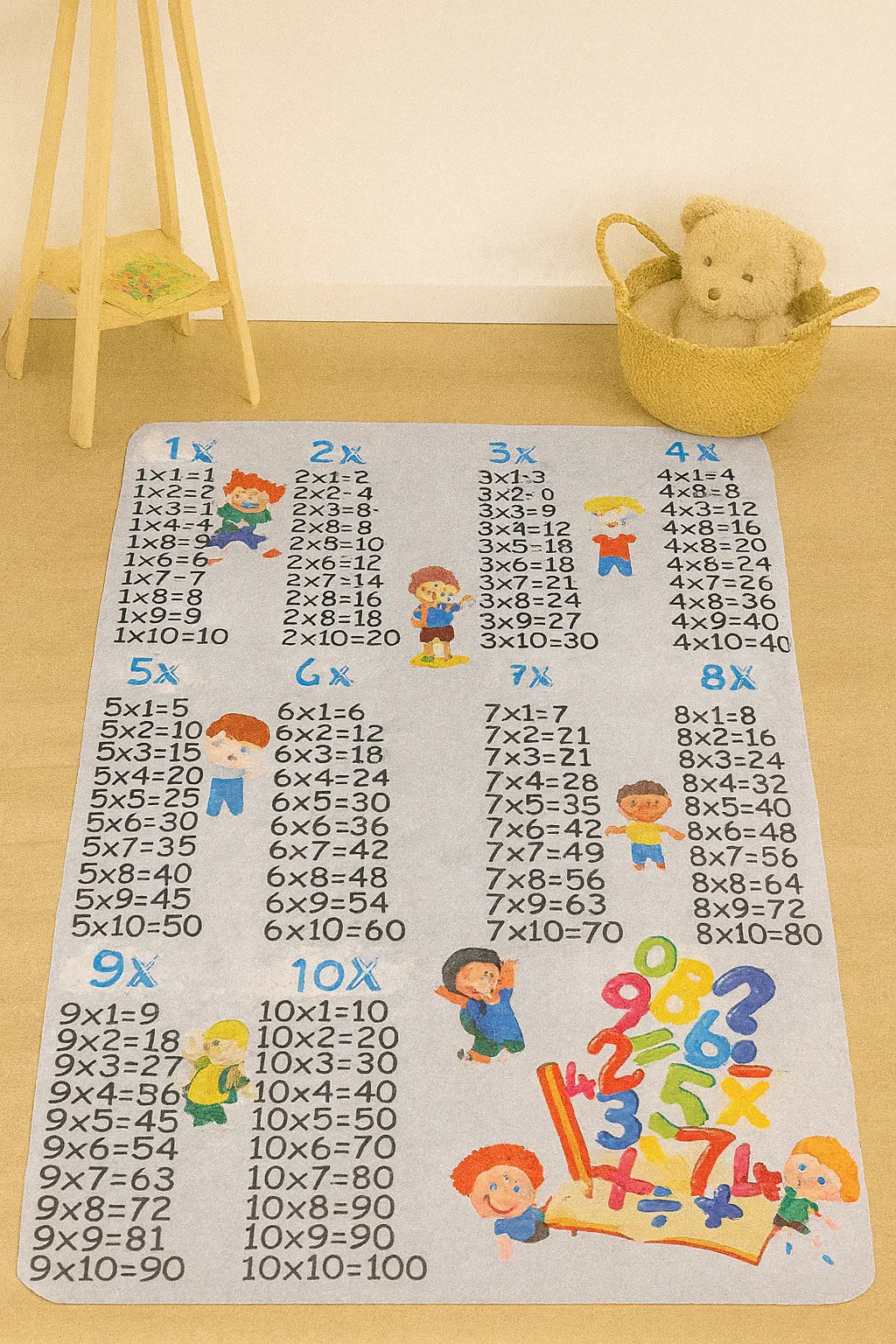 Çarpım Tablosu Desenli Çocuk Halısı