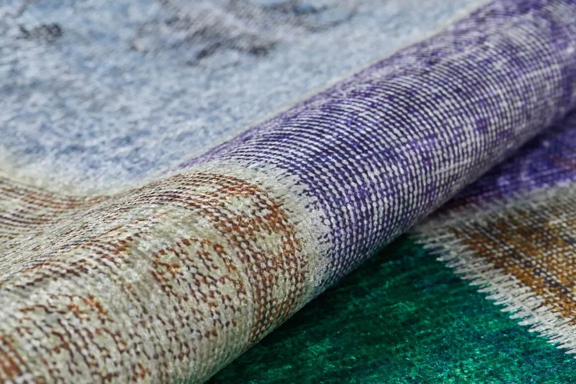 Çok Renkli Canlı Renkler Patchwork Görünümlü Halı