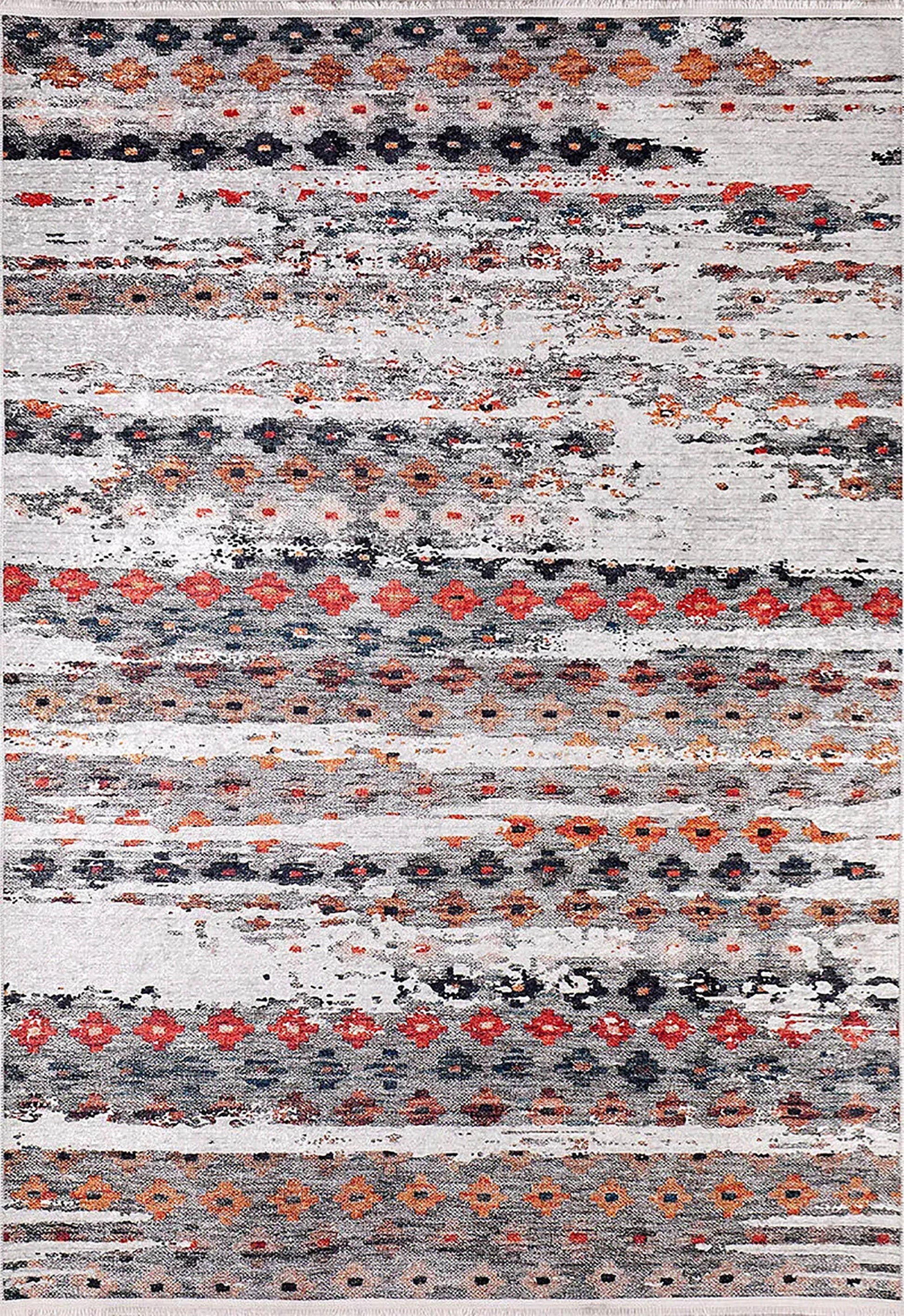 Çok Renkli Çiçek Desenli Kilim Halı