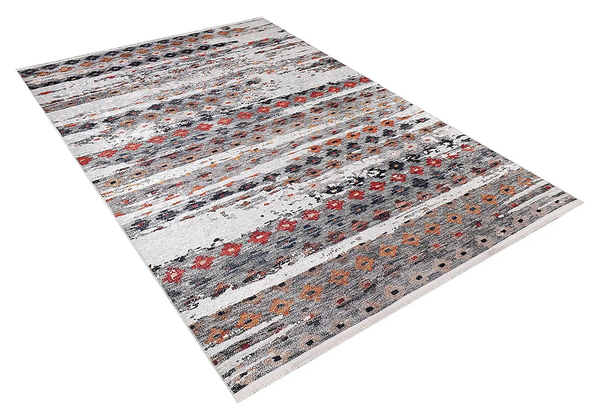Çok Renkli Çiçek Desenli Kilim Halı