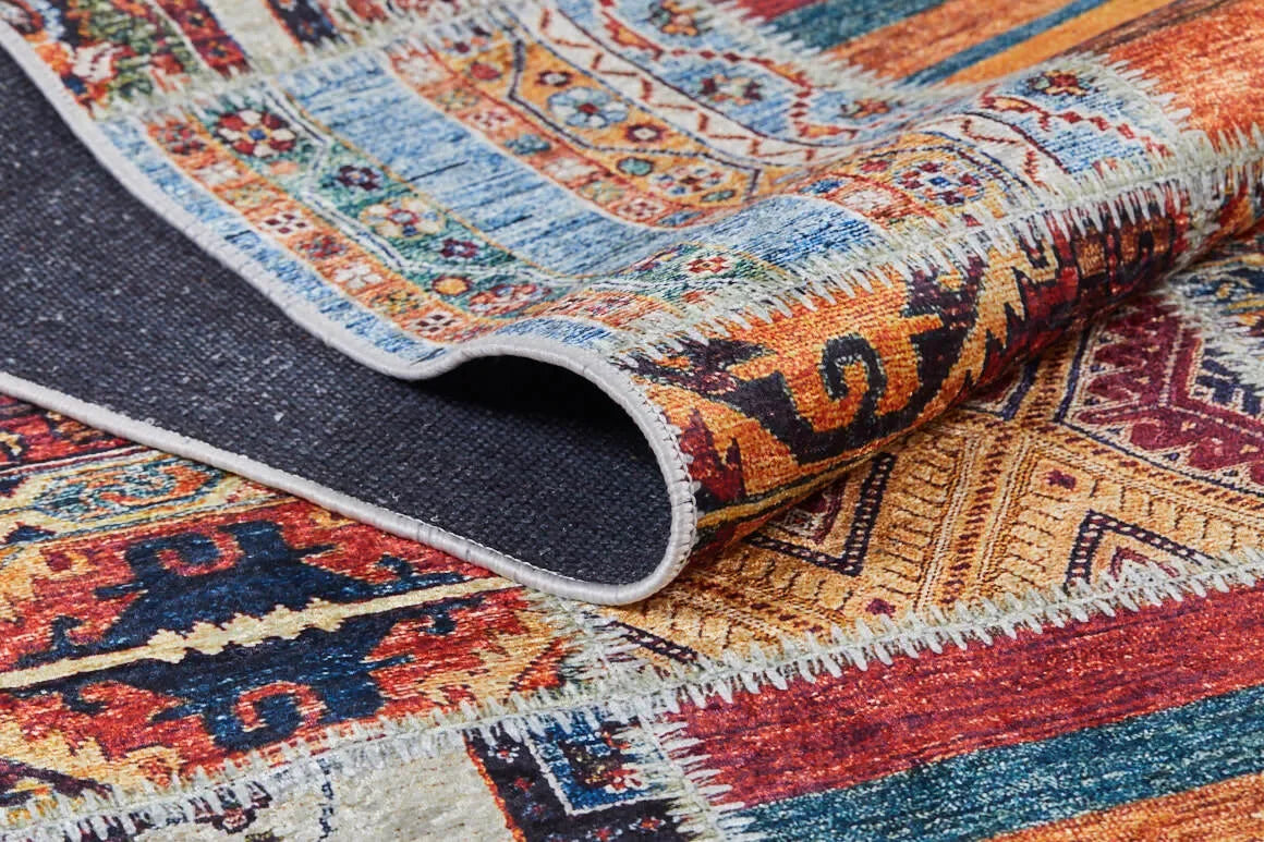 Çok Renkli Otantik Kilim Patchwork Görünümlü Halı