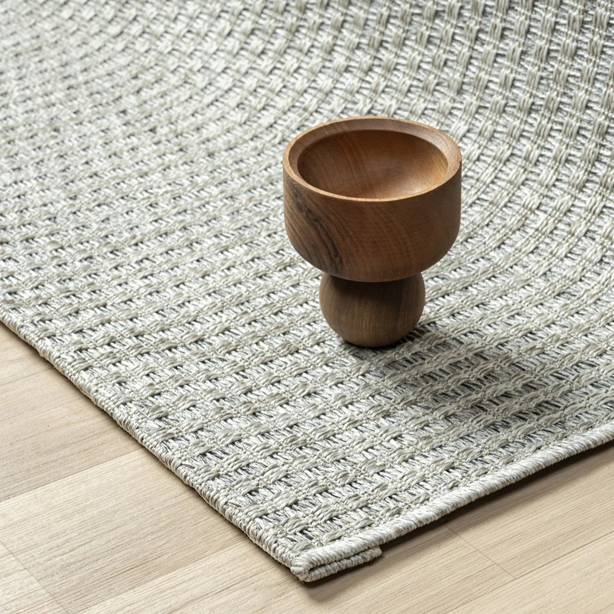 Düz Açık Gri Hasır Dokulu Modern Halı