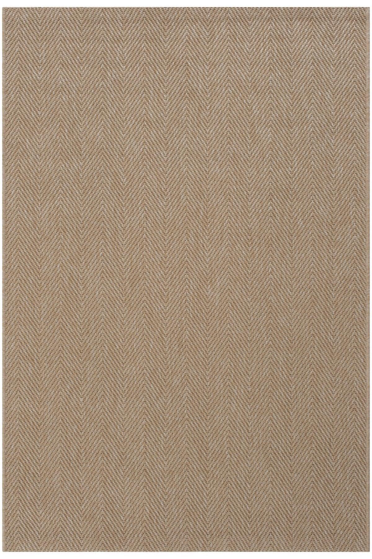 Düz Bej Kılçık Desenli Modern Halı