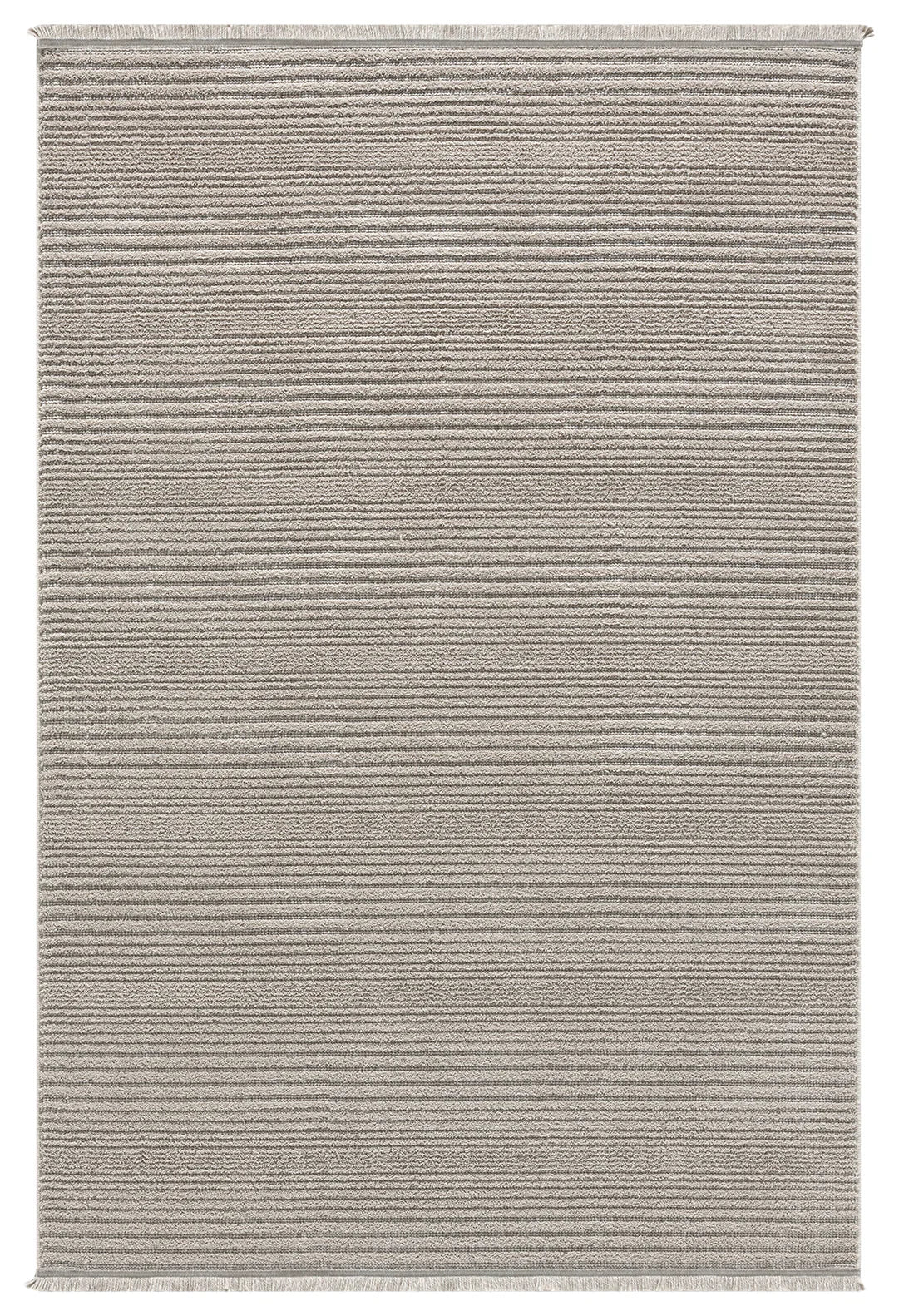 Düz Bej Yatay Çizgili Modern Halı