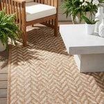 Plain Beige and Coffee Tones Wicker Textured Carpet