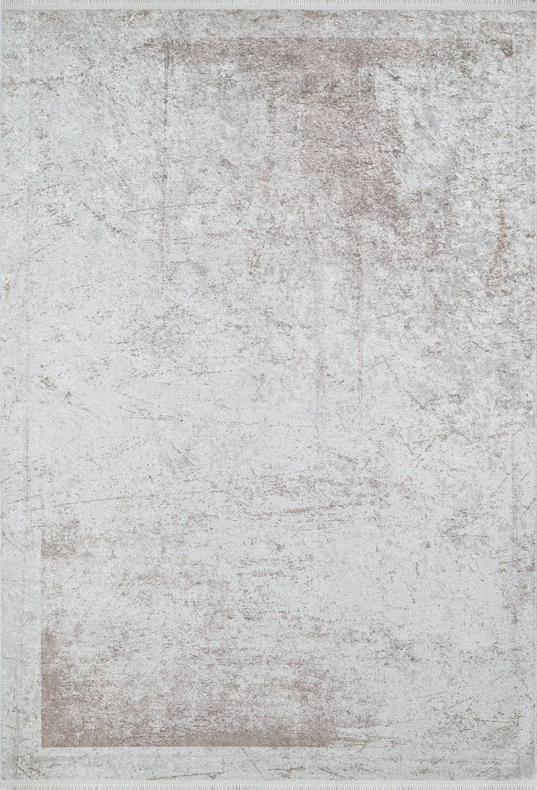 Eskitme Bej Kahverengi Abstract Desenli Halı