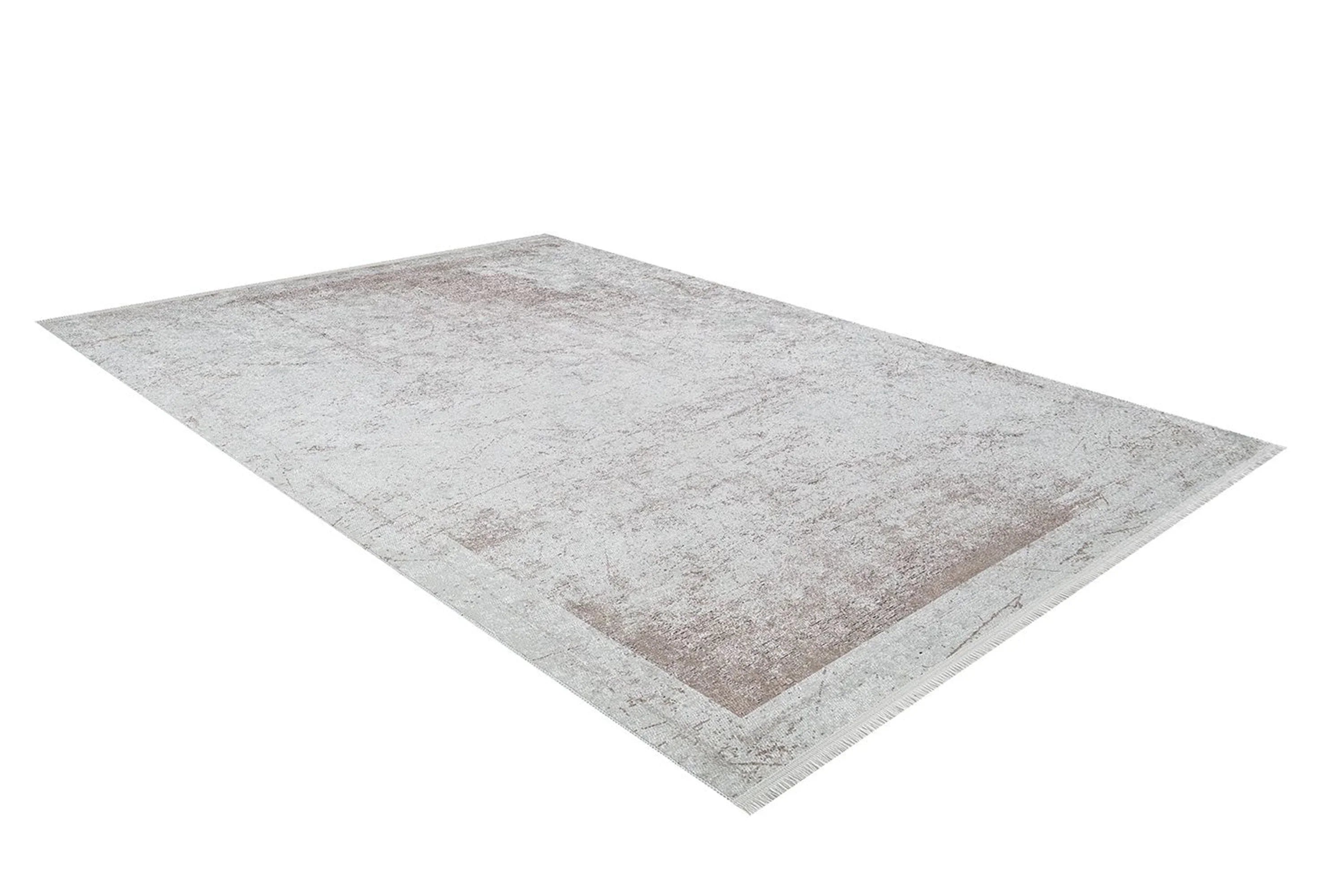 Eskitme Bej Kahverengi Abstract Desenli Halı