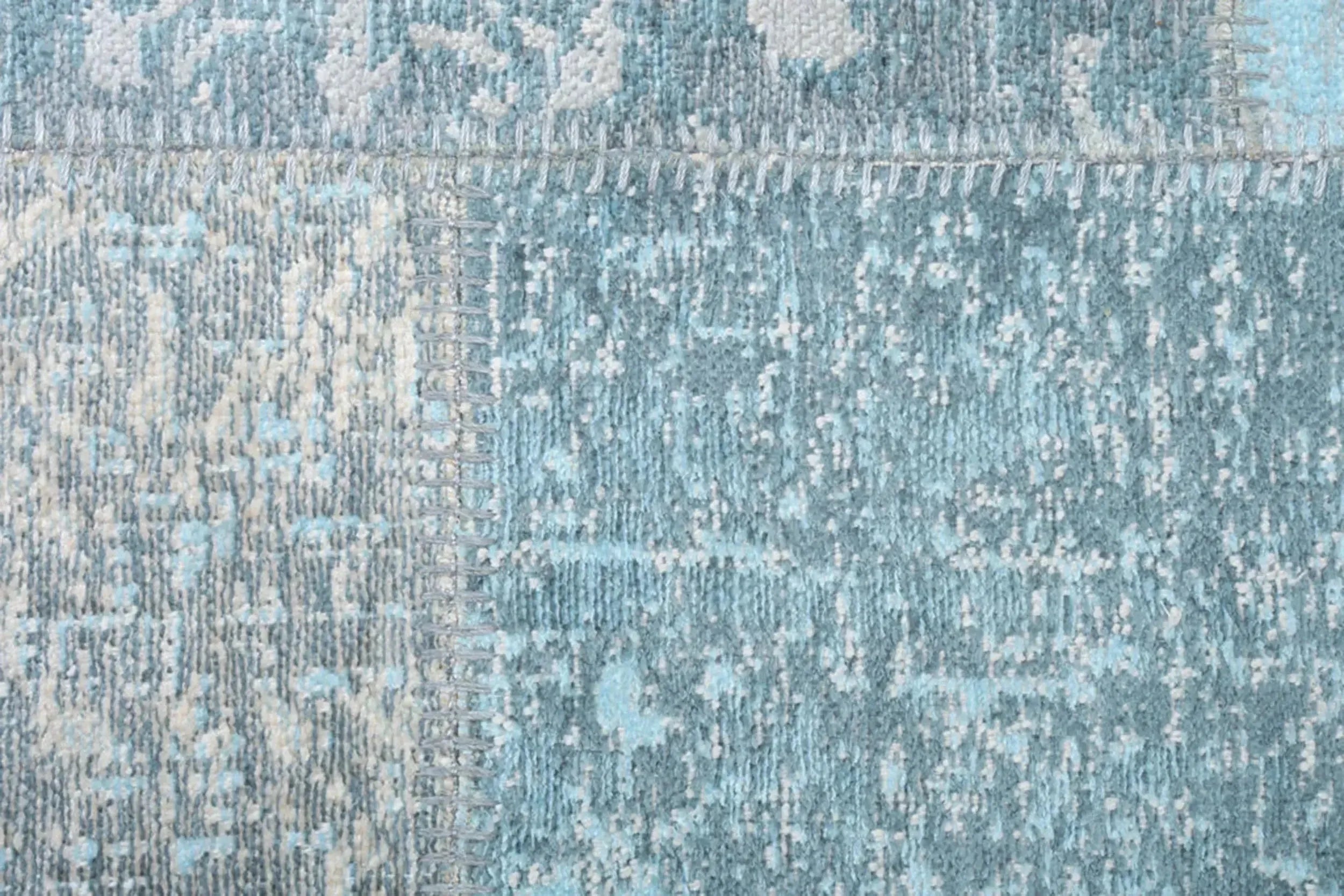 Eskitme Patchwork Açık Gökyüzü Mavi Halı