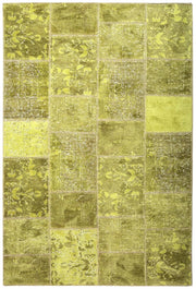 Eskitme Patchwork Açık Yeşil Halı