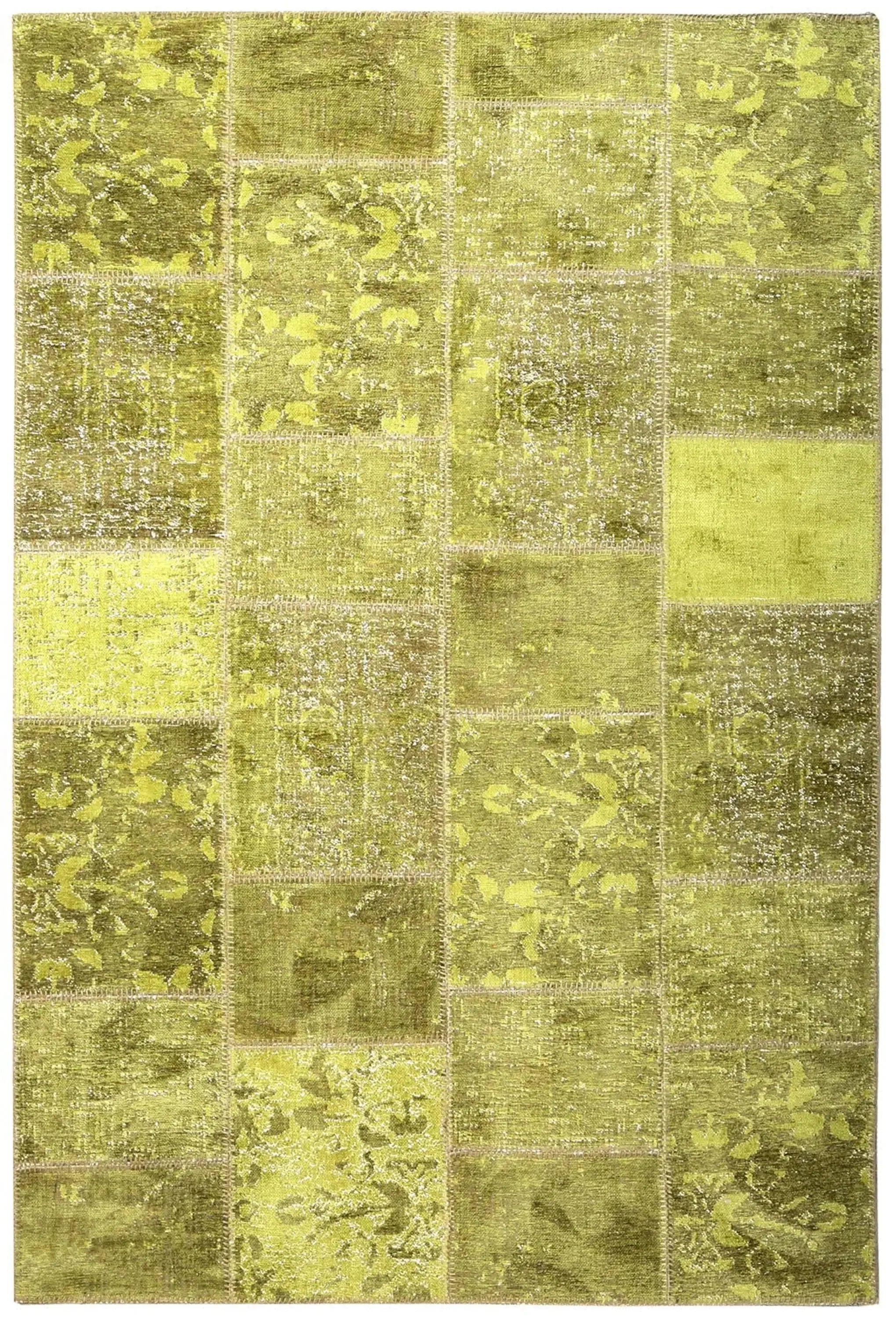 Eskitme Patchwork Açık Yeşil Halı