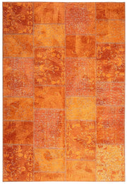 Eskitme Patchwork Turuncu Halı