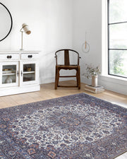 Eşsiz Antik Desenli Mor Lacivert Kilim Halı