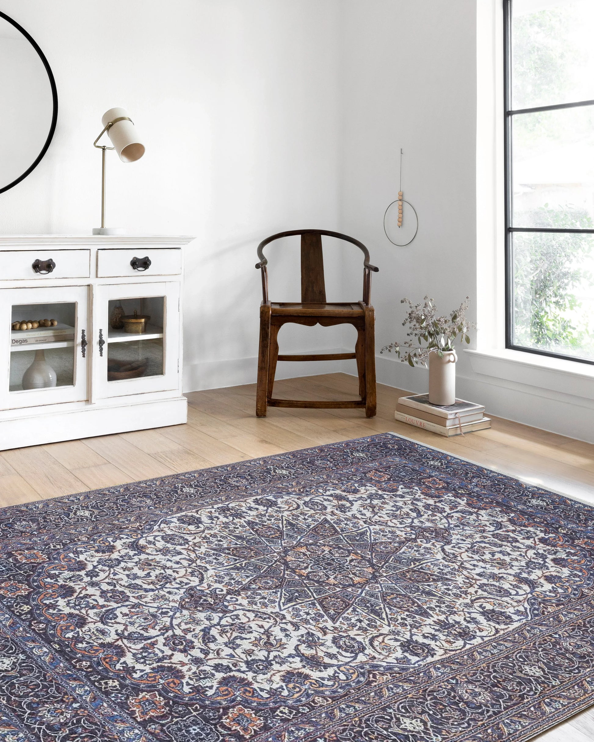 Eşsiz Antik Desenli Mor Lacivert Kilim Halı
