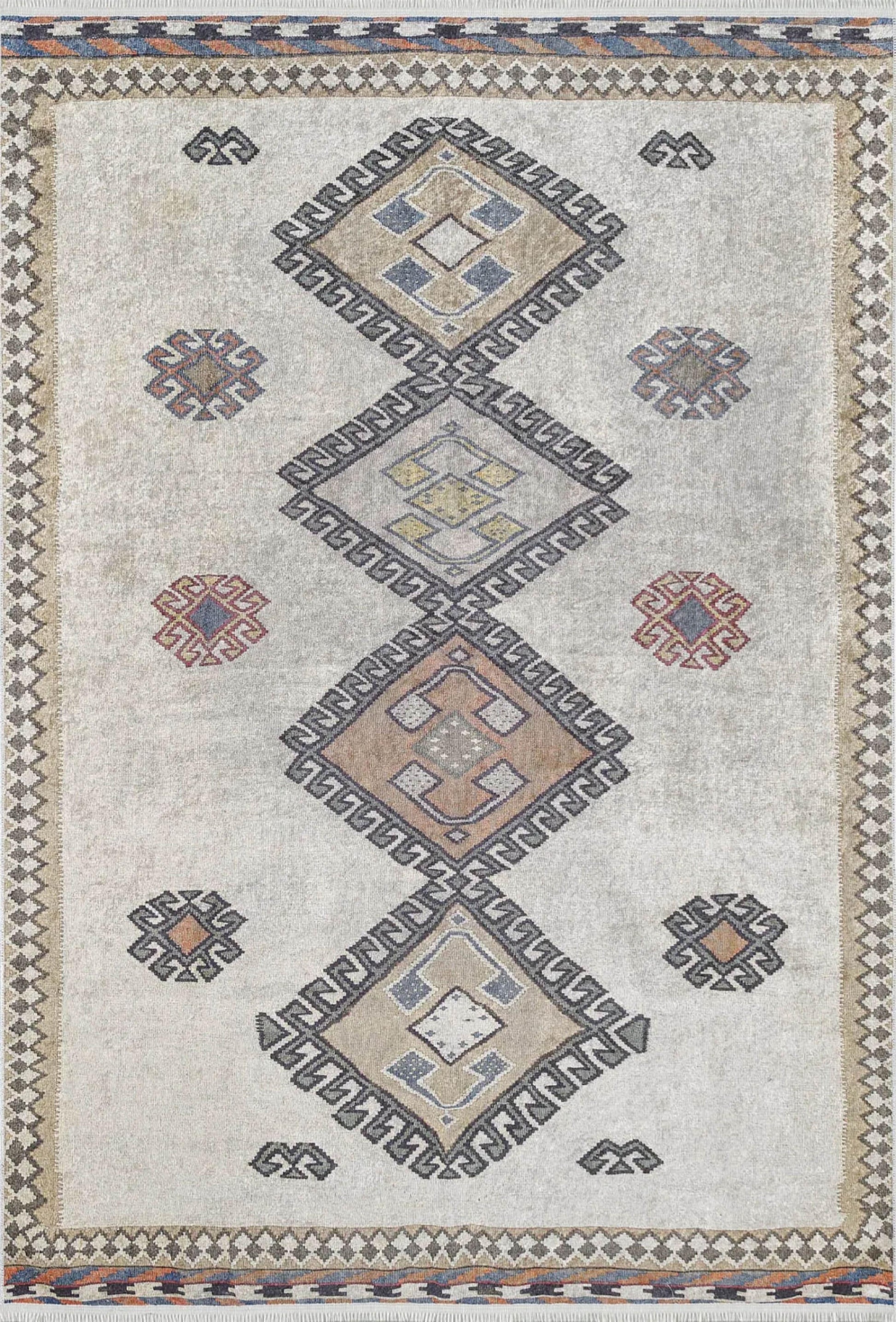 Fas Bej Gri Kilim Halı