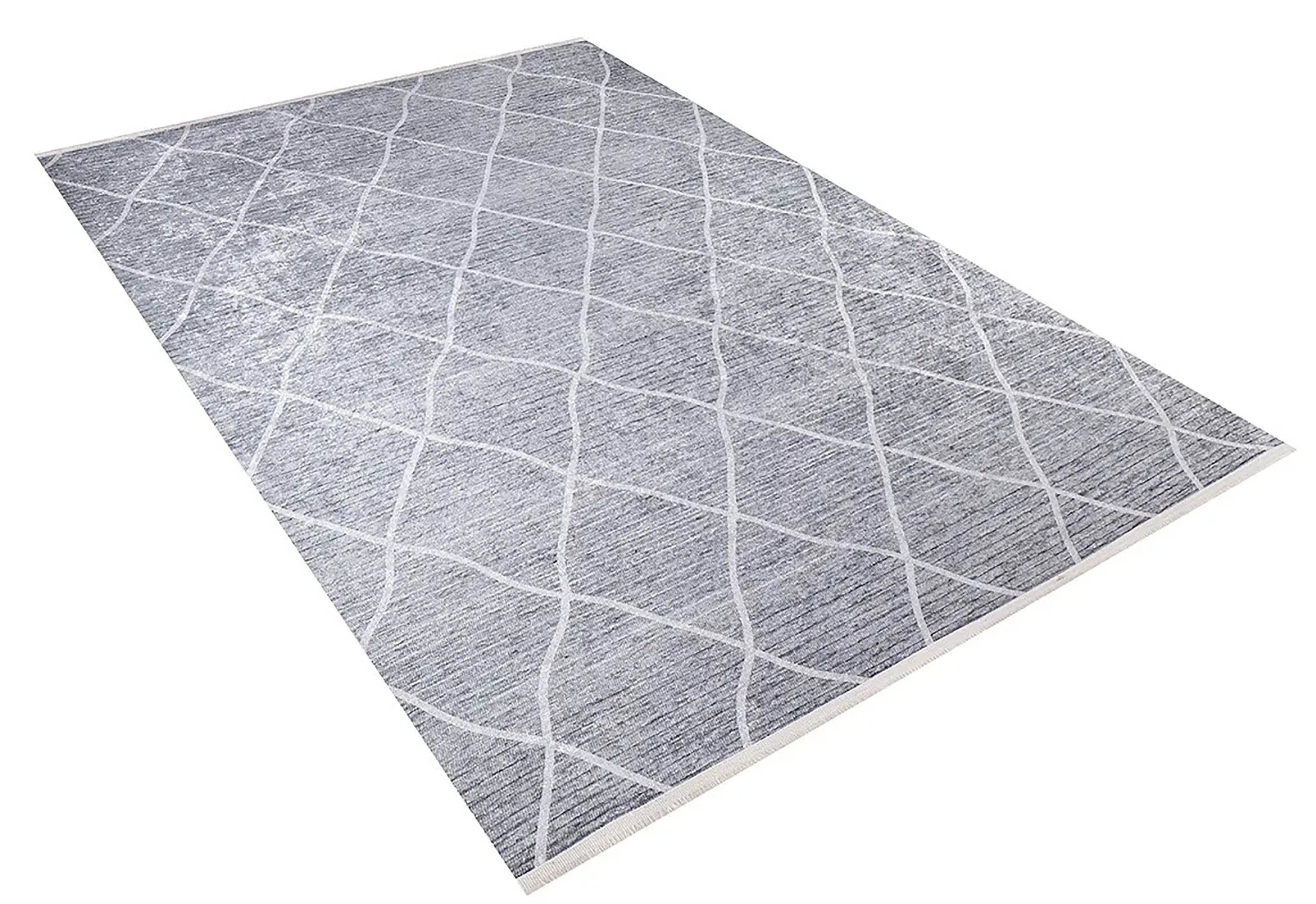 Fas Gri Geometrik Modern Halı