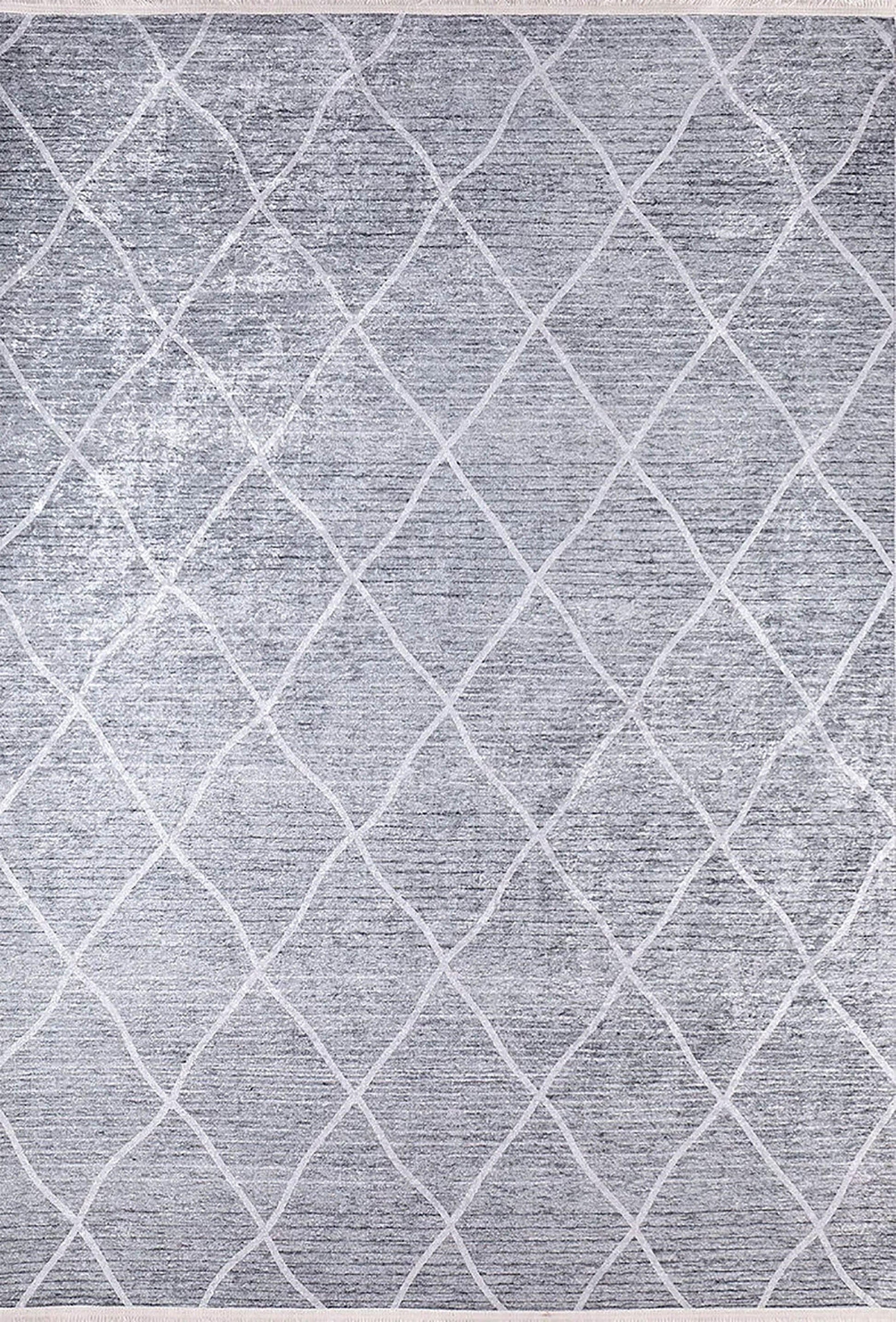 Fas Gri Geometrik Modern Halı